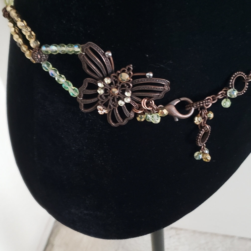 Butterfly Beaded Belt with Rhinestone accent